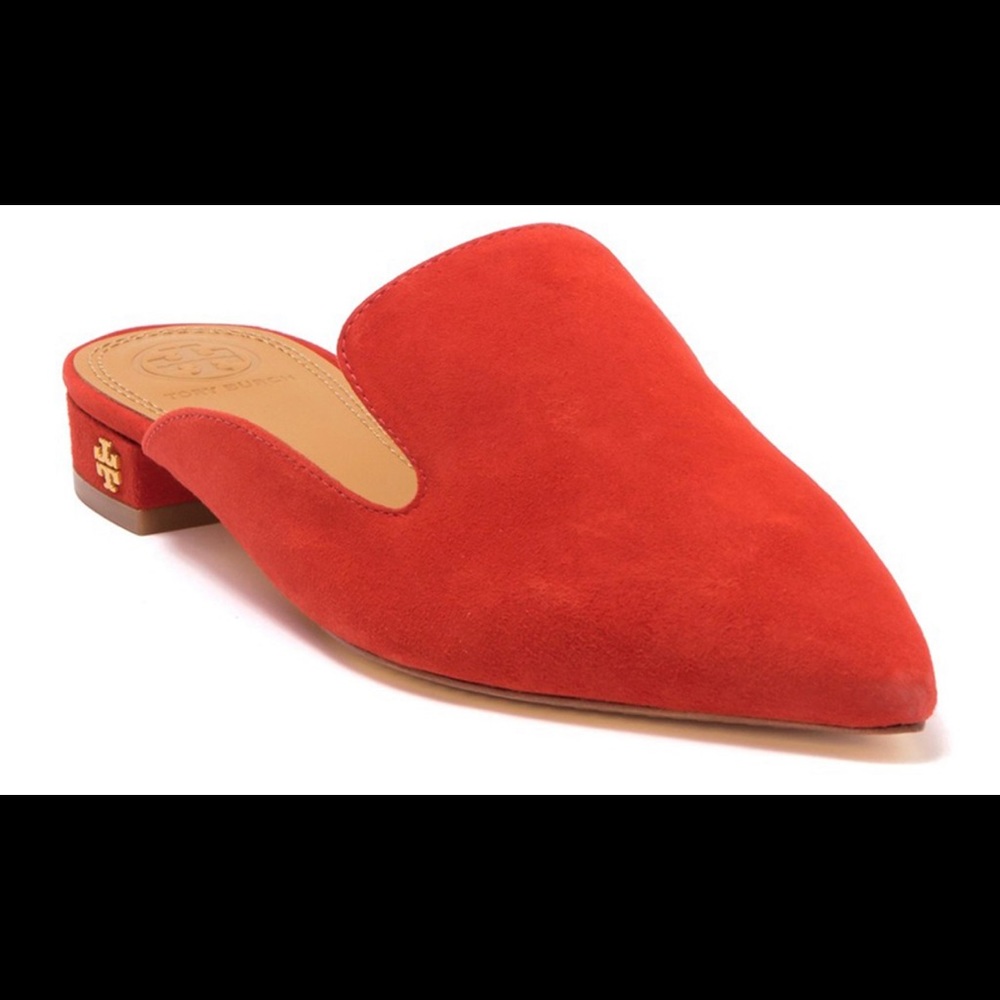 Tory Burch Red Canyon Penny Suede Mule SZ8.5
